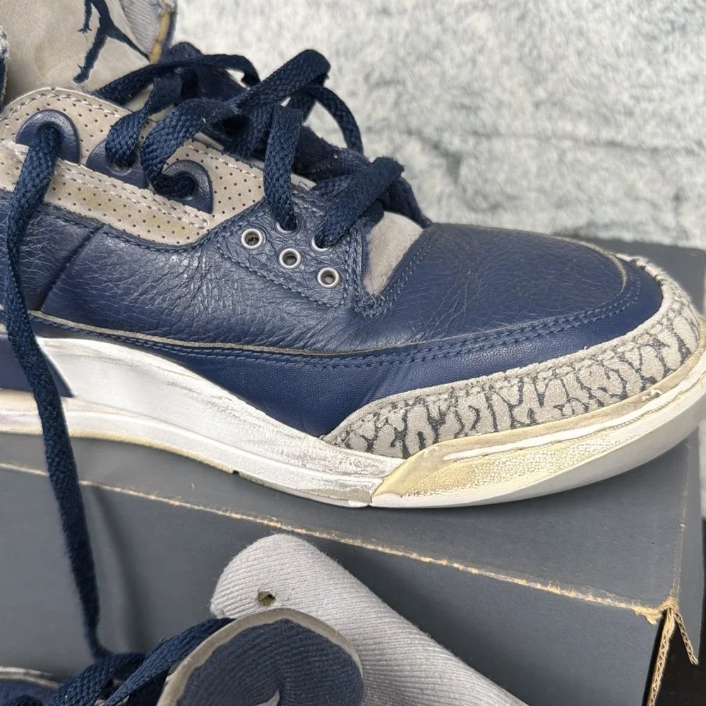 Jordan 3 Retro Mens 10.5 Georgetown Hoyas (2021) CT8532-401 Midnight Navy White